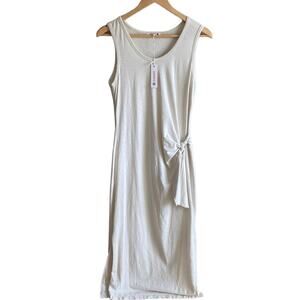 Sundry Tank Knot Midi Dress Off White 2